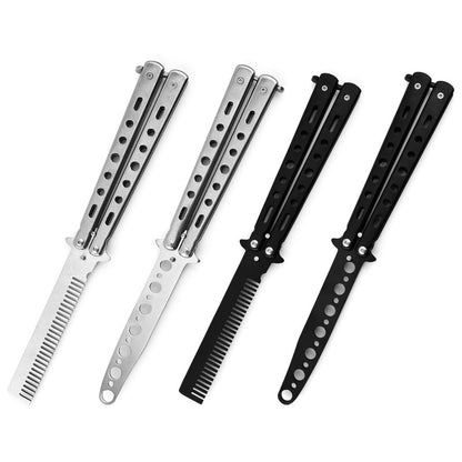 Stainless Steel Butterfly Knife Comb Hair Styling Tool