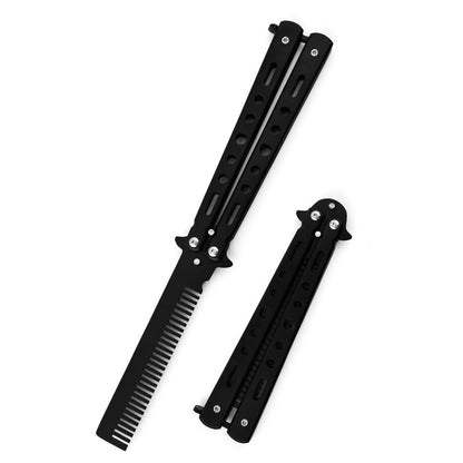 Stainless Steel Butterfly Knife Comb Hair Styling Tool