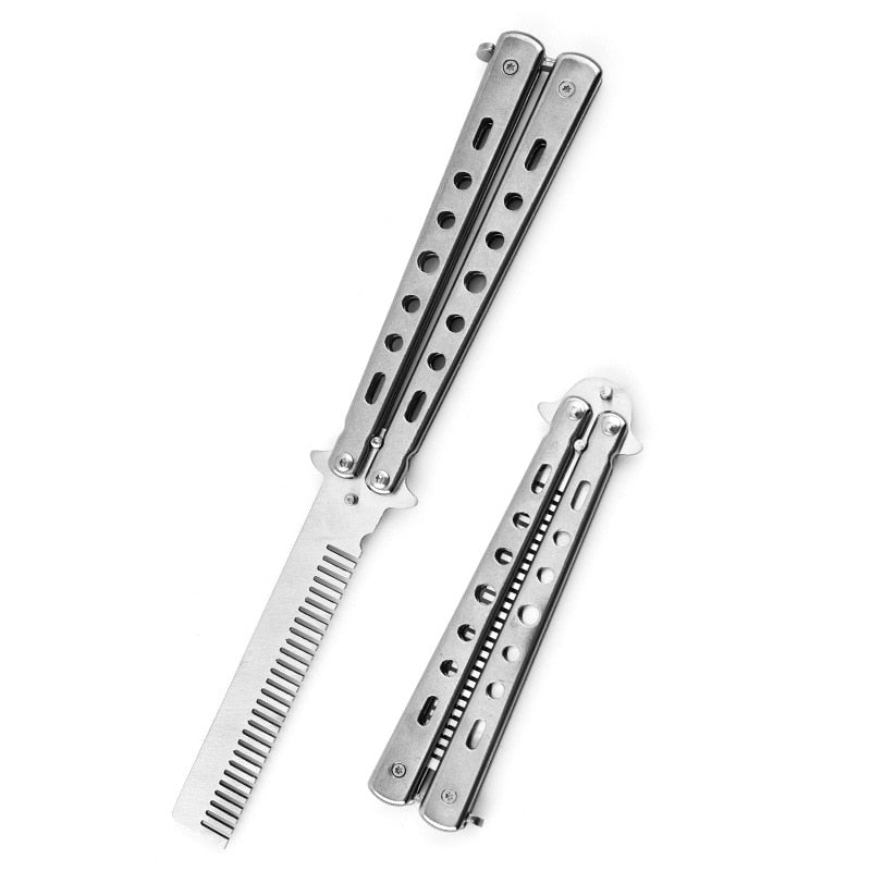 Stainless Steel Butterfly Knife Comb Hair Styling Tool