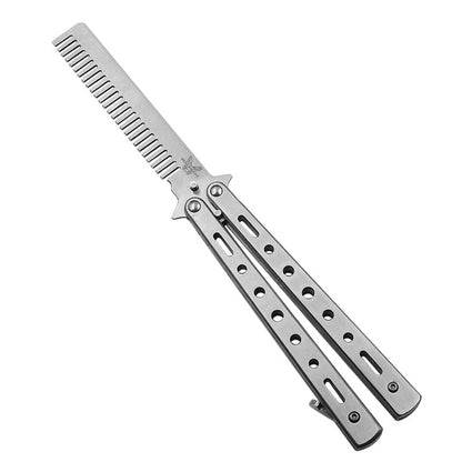 Stainless Steel Butterfly Knife Comb Hair Styling Tool