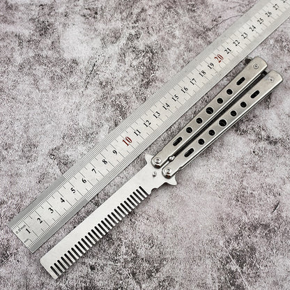 Stainless Steel Butterfly Knife Comb Hair Styling Tool