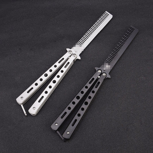Stainless Steel Butterfly Knife Comb Hair Styling Tool